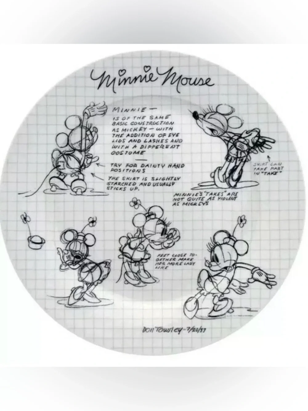 Disney Minnie Mouse Sketchbook Dinner Plate 10.5